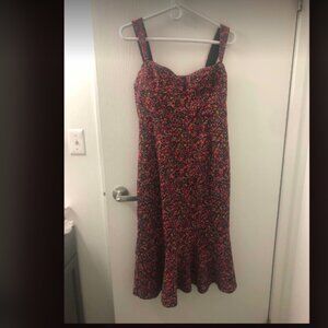 Hutch Floral Midi Dress - Red and Black